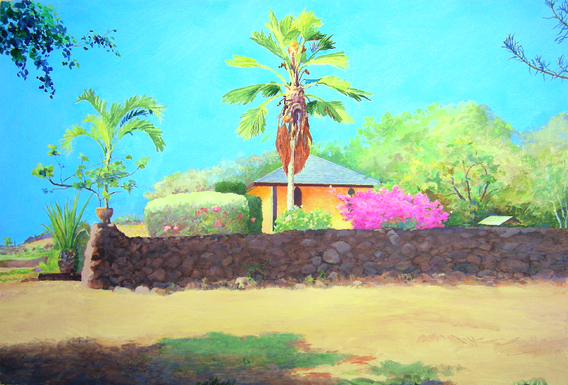 Day 3 painting Piero Resta, Villa Tamarinda, Kaupo Maui