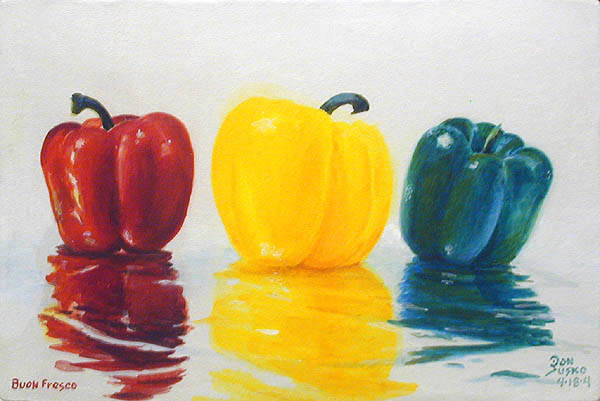 Red Yellow Green Peppers, Buon Fresco