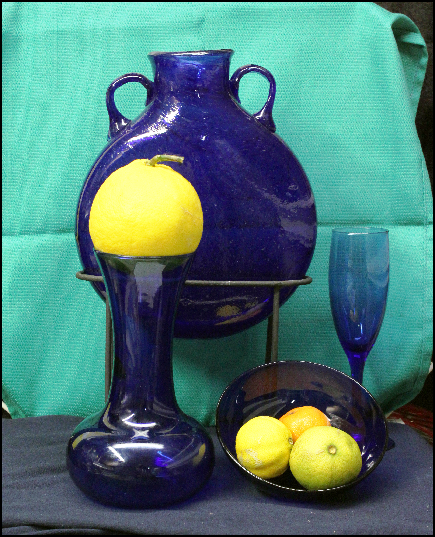 Blue Glass and Lemon setup