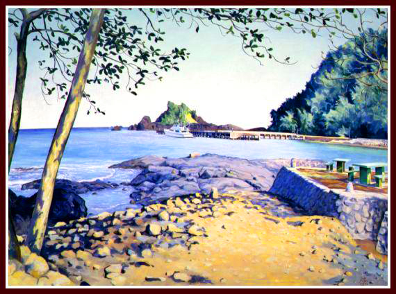 06 Hana Bay Picnic Acrylic on Panel. 22x30