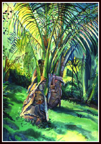 Two Palms, Water Color